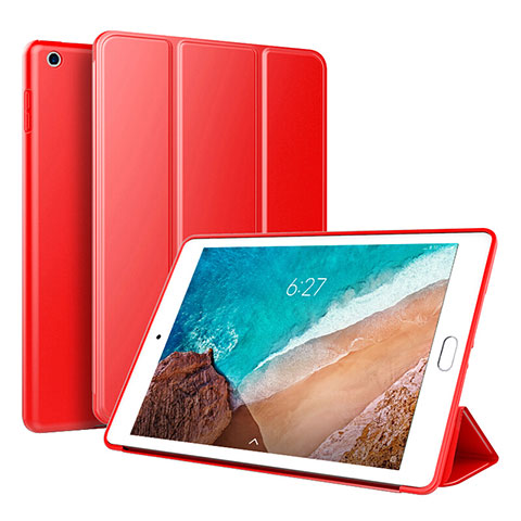 Funda de Cuero Cartera con Soporte Carcasa L01 para Xiaomi Mi Pad 4 Rojo