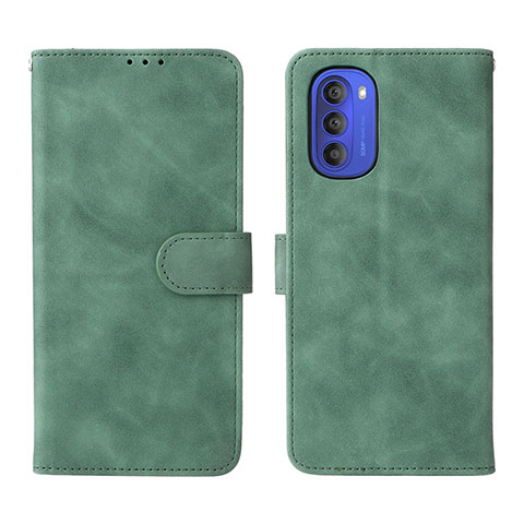 Funda de Cuero Cartera con Soporte Carcasa L01Z para Motorola Moto G51 5G Verde