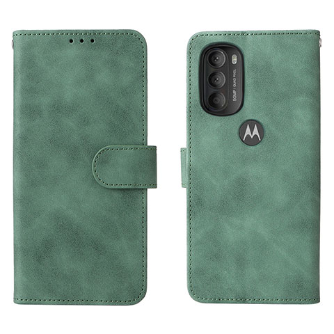 Funda de Cuero Cartera con Soporte Carcasa L01Z para Motorola Moto G71 5G Verde