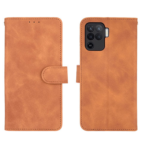 Funda de Cuero Cartera con Soporte Carcasa L01Z para Oppo A94 4G Marron