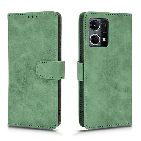 Funda de Cuero Cartera con Soporte Carcasa L01Z para Oppo Reno8 4G Verde