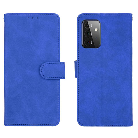 Funda de Cuero Cartera con Soporte Carcasa L01Z para Samsung Galaxy A72 5G Azul