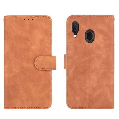 Funda de Cuero Cartera con Soporte Carcasa L01Z para Samsung Galaxy M10S Marron