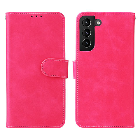 Funda de Cuero Cartera con Soporte Carcasa L01Z para Samsung Galaxy S22 Plus 5G Rosa Roja