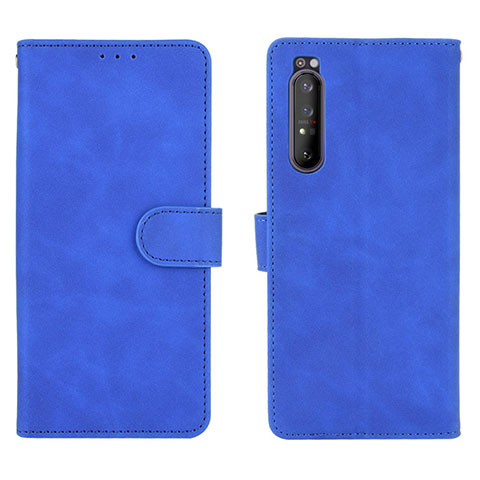 Funda de Cuero Cartera con Soporte Carcasa L01Z para Sony Xperia 1 II Azul