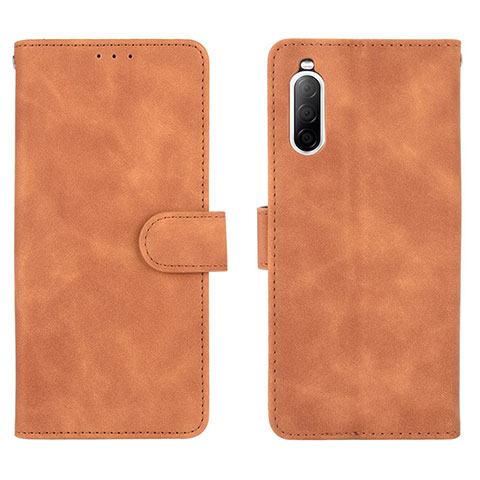 Funda de Cuero Cartera con Soporte Carcasa L01Z para Sony Xperia 10 II Marron