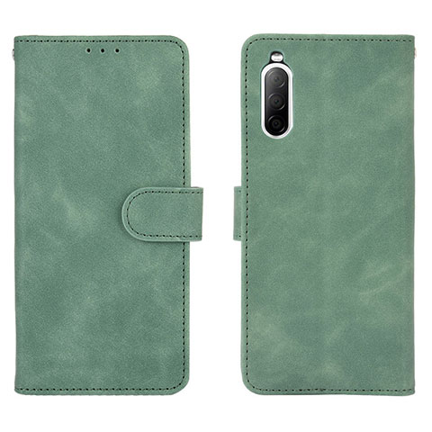 Funda de Cuero Cartera con Soporte Carcasa L01Z para Sony Xperia 10 II Verde