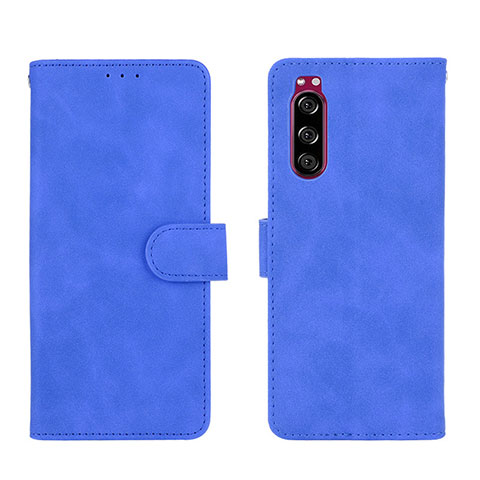 Funda de Cuero Cartera con Soporte Carcasa L01Z para Sony Xperia 5 Azul