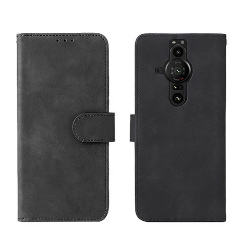 Funda de Cuero Cartera con Soporte Carcasa L01Z para Sony Xperia PRO-I Negro