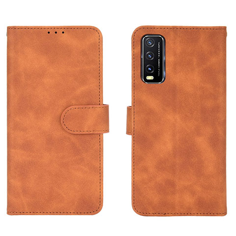 Funda de Cuero Cartera con Soporte Carcasa L01Z para Vivo Y20 Marron