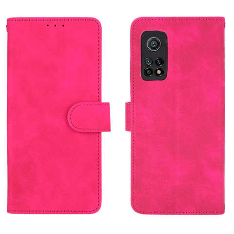 Funda de Cuero Cartera con Soporte Carcasa L01Z para Xiaomi Mi 10T Pro 5G Rosa Roja