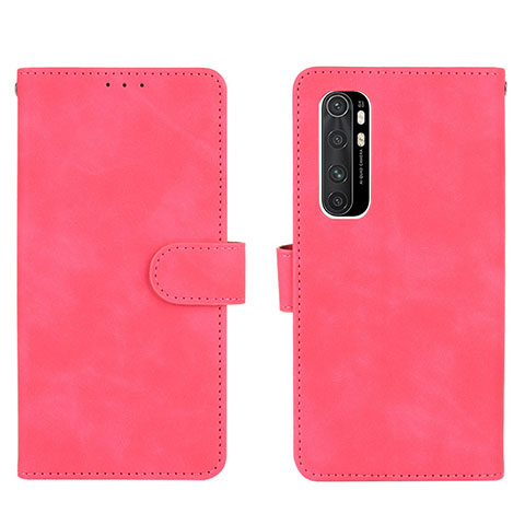Funda de Cuero Cartera con Soporte Carcasa L01Z para Xiaomi Mi Note 10 Lite Rosa Roja