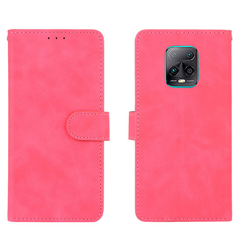 Funda de Cuero Cartera con Soporte Carcasa L01Z para Xiaomi Redmi 10X 5G Rosa Roja