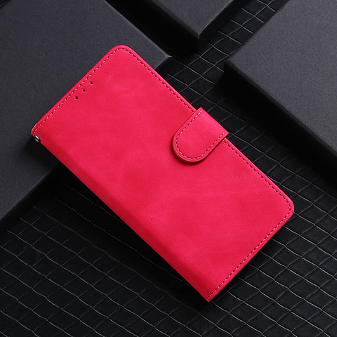 Funda de Cuero Cartera con Soporte Carcasa L01Z para Xiaomi Redmi 9 Prime India Rosa Roja