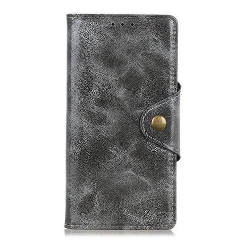 Funda de Cuero Cartera con Soporte Carcasa L02 para Alcatel 3 (2019) Gris