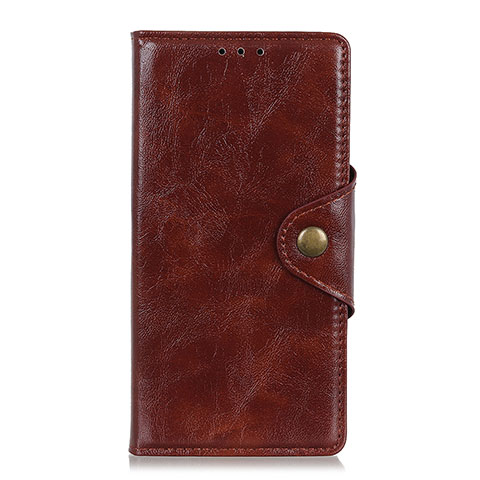 Funda de Cuero Cartera con Soporte Carcasa L02 para Alcatel 3L Marron