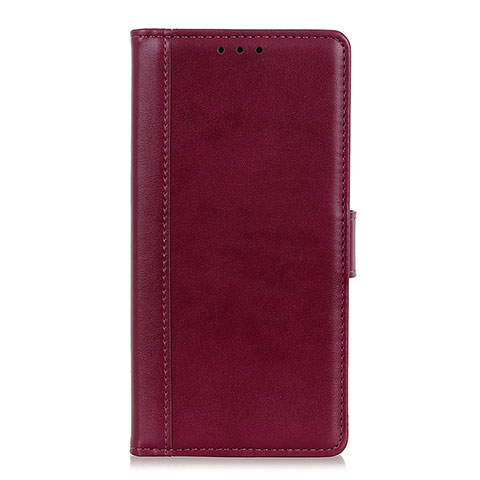 Funda de Cuero Cartera con Soporte Carcasa L02 para Alcatel 3X Rojo