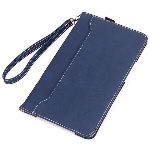 Funda de Cuero Cartera con Soporte Carcasa L02 para Amazon Kindle 6 inch Azul