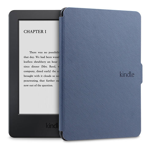 Funda de Cuero Cartera con Soporte Carcasa L02 para Amazon Kindle Paperwhite 6 inch Azul