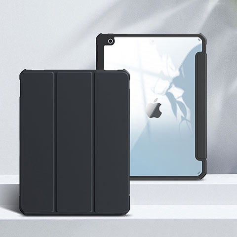 Funda de Cuero Cartera con Soporte Carcasa L02 para Apple iPad 10.2 (2020) Negro