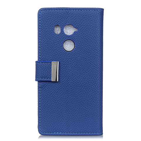 Funda de Cuero Cartera con Soporte Carcasa L02 para HTC U11 Eyes Azul