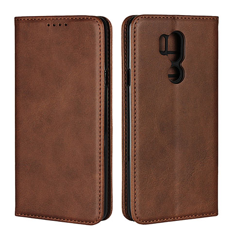 Funda de Cuero Cartera con Soporte Carcasa L02 para LG G7 Marron