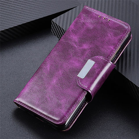 Funda de Cuero Cartera con Soporte Carcasa L02 para LG Q52 Morado