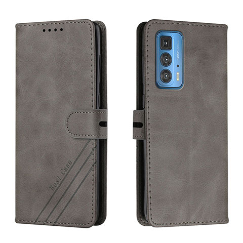 Funda de Cuero Cartera con Soporte Carcasa L02 para Motorola Moto Edge 20 Pro 5G Gris Oscuro