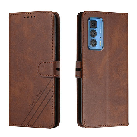 Funda de Cuero Cartera con Soporte Carcasa L02 para Motorola Moto Edge 20 Pro 5G Marron