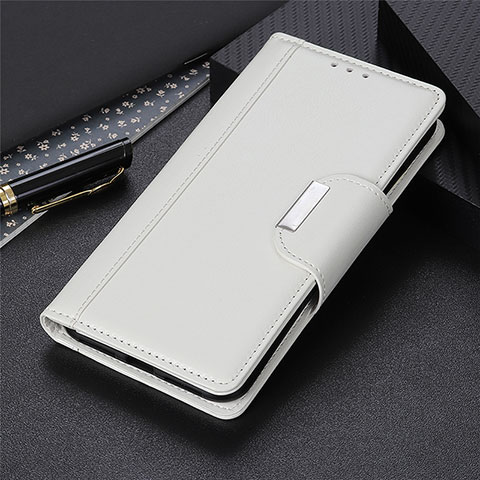 Funda de Cuero Cartera con Soporte Carcasa L02 para Motorola Moto G Power Blanco