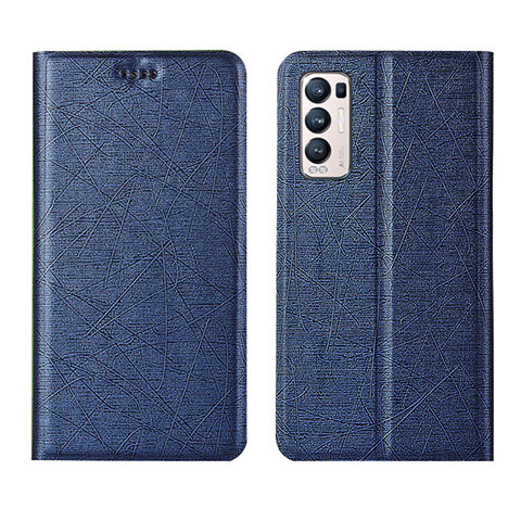 Funda de Cuero Cartera con Soporte Carcasa L02 para Oppo Find X3 Neo 5G Azul