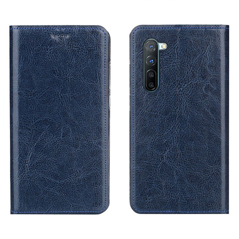 Funda de Cuero Cartera con Soporte Carcasa L02 para Oppo Reno3 Azul