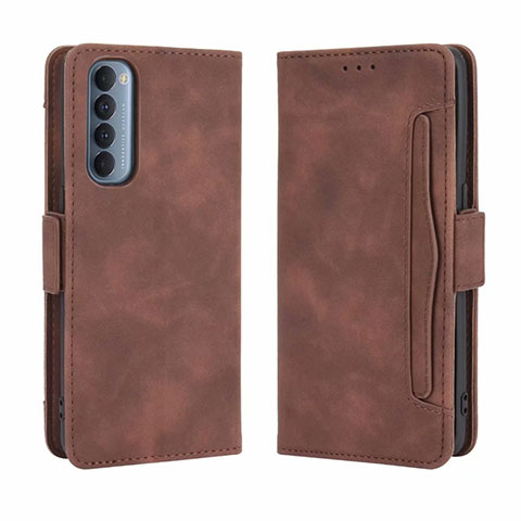 Funda de Cuero Cartera con Soporte Carcasa L02 para Oppo Reno4 Pro 4G Marron