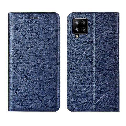 Funda de Cuero Cartera con Soporte Carcasa L02 para Samsung Galaxy A42 5G Azul