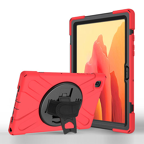 Funda de Cuero Cartera con Soporte Carcasa L02 para Samsung Galaxy Tab A7 4G 10.4 SM-T505 Rojo