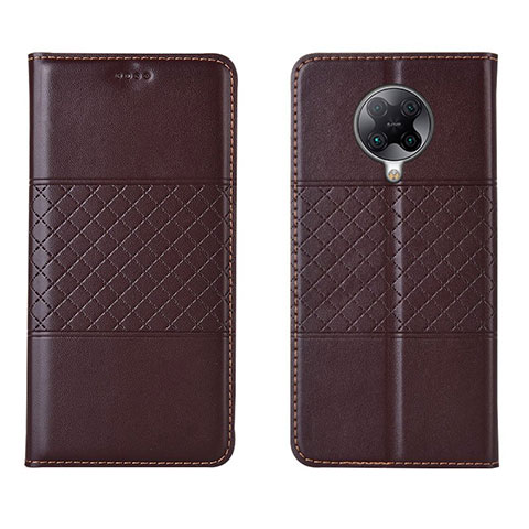 Funda de Cuero Cartera con Soporte Carcasa L02 para Xiaomi Poco F2 Pro Marron