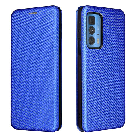 Funda de Cuero Cartera con Soporte Carcasa L02Z para Motorola Moto Edge 20 Pro 5G Azul