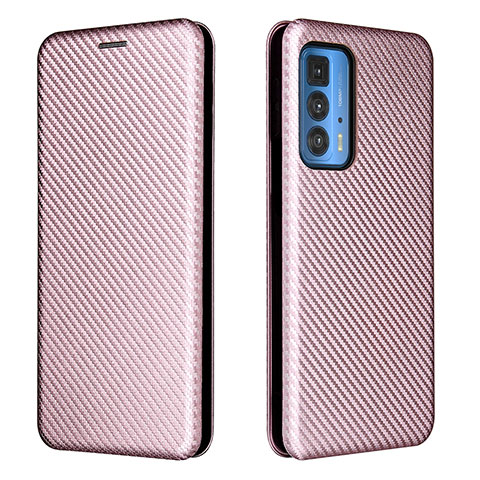 Funda de Cuero Cartera con Soporte Carcasa L02Z para Motorola Moto Edge 20 Pro 5G Oro Rosa