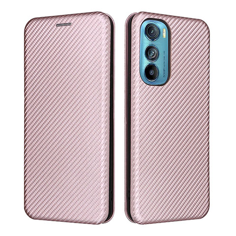 Funda de Cuero Cartera con Soporte Carcasa L02Z para Motorola Moto Edge 30 5G Oro Rosa