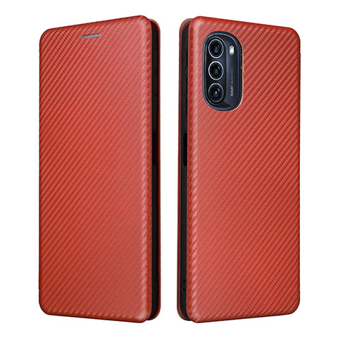 Funda de Cuero Cartera con Soporte Carcasa L02Z para Motorola Moto G52j 5G Marron