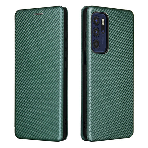 Funda de Cuero Cartera con Soporte Carcasa L02Z para Motorola Moto G60s Verde