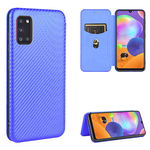 Funda de Cuero Cartera con Soporte Carcasa L02Z para Samsung Galaxy A31 Azul