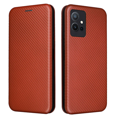 Funda de Cuero Cartera con Soporte Carcasa L02Z para Vivo iQOO Z6 5G Marron