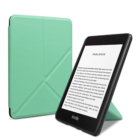 Funda de Cuero Cartera con Soporte Carcasa L03 para Amazon Kindle 6 inch Verde