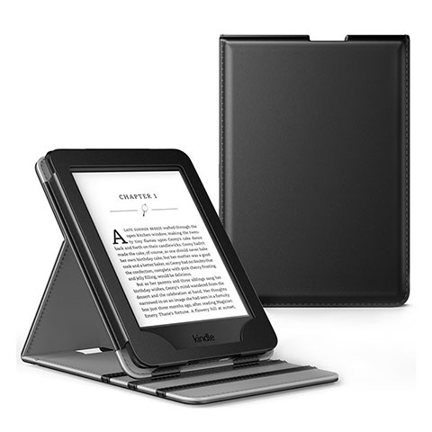 Funda de Cuero Cartera con Soporte Carcasa L03 para Amazon Kindle Paperwhite 6 inch Negro