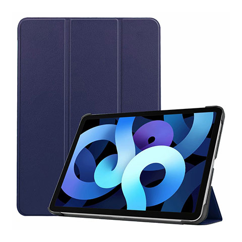 Funda de Cuero Cartera con Soporte Carcasa L03 para Apple New iPad Air 10.9 (2020) Azul Real