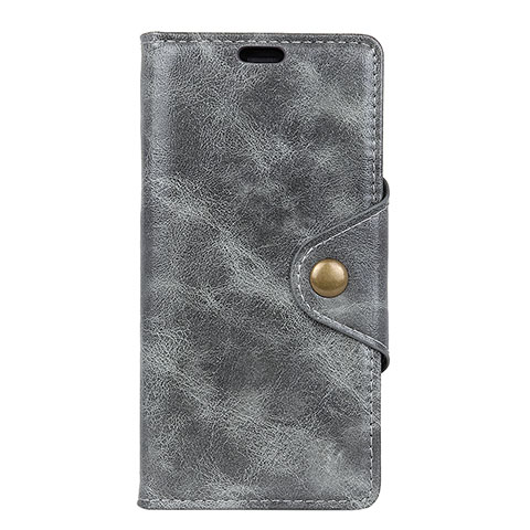 Funda de Cuero Cartera con Soporte Carcasa L03 para Doogee X55 Gris