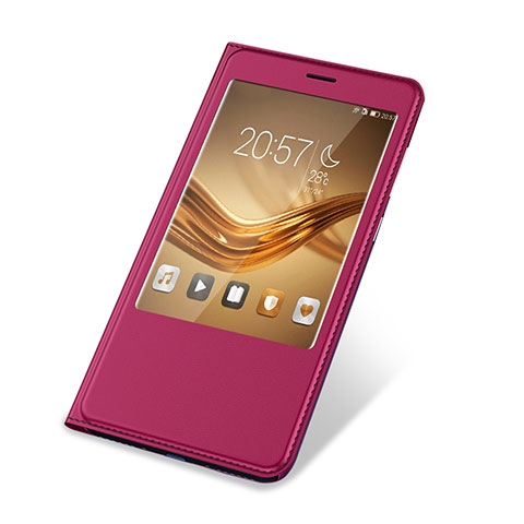 Funda de Cuero Cartera con Soporte Carcasa L03 para Huawei Honor Note 8 Rosa Roja