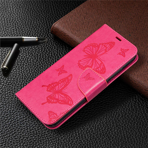 Funda de Cuero Cartera con Soporte Carcasa L03 para Huawei P40 Lite E Rosa Roja