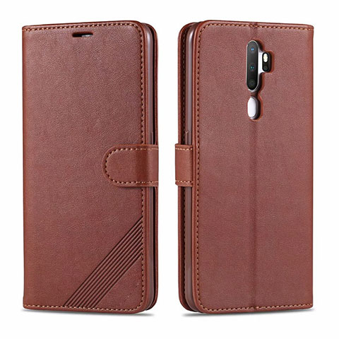 Funda de Cuero Cartera con Soporte Carcasa L03 para Oppo A11X Marron